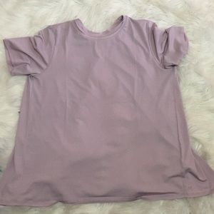 Pink fabletics open back tee.